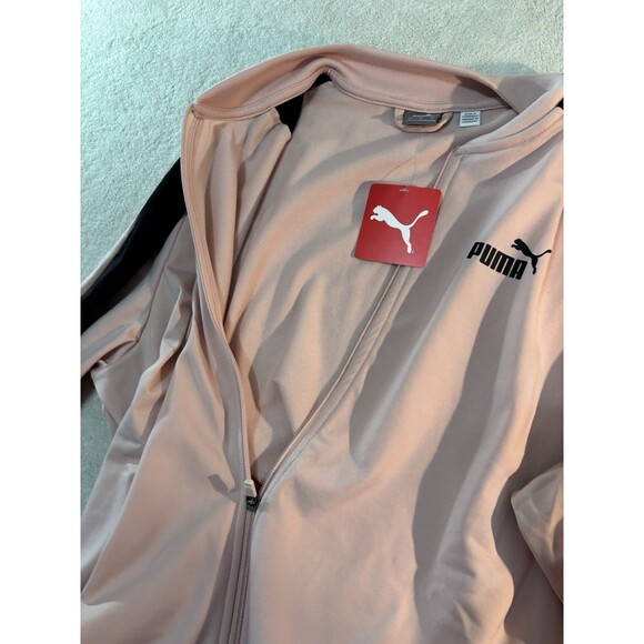 NWT PUMA Womens XL Rose Bomber Track Jacket Black Long Coat Zipper Pockets - Picture 7 of 7